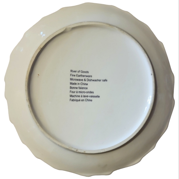 1 Vtg Plate "River Of Goods" Yellow Maple Leaf Acorn Bonne Faience Salad Dessert - Picture 2 of 4